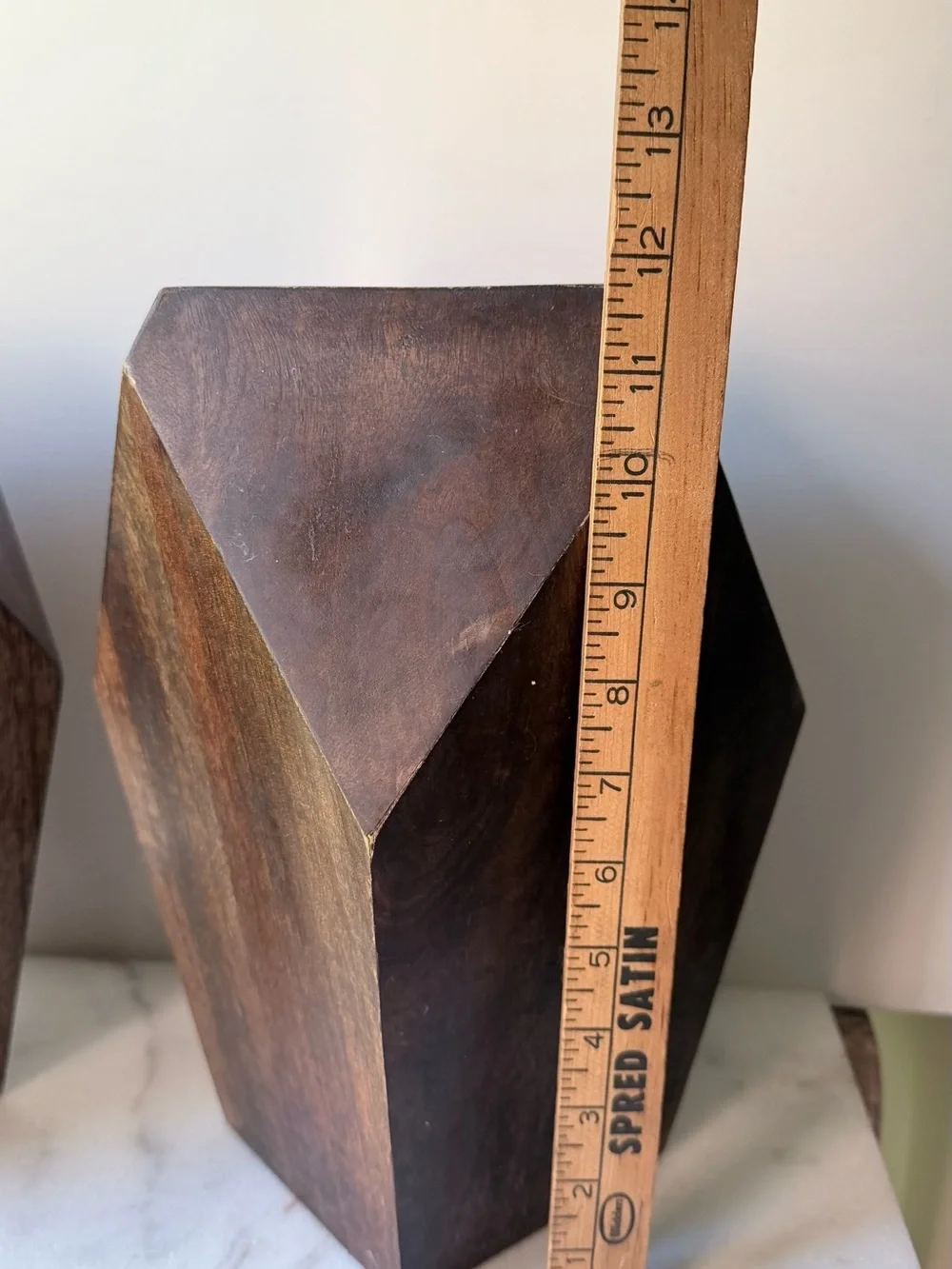 Handcrafted Geometric Wooden vase planter set of 2
